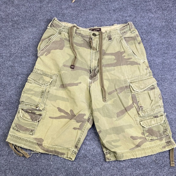 Abercrombie & Fitch Other - VTG Abercrombie & Fitch Mens Camo Cargo Shorts  Size 32 Cotton Distressed